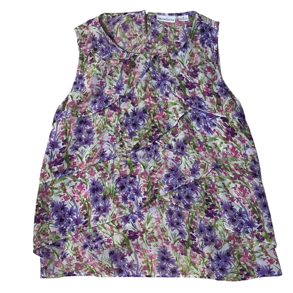 Liz Claiborne Floral Sleeveless Blouse